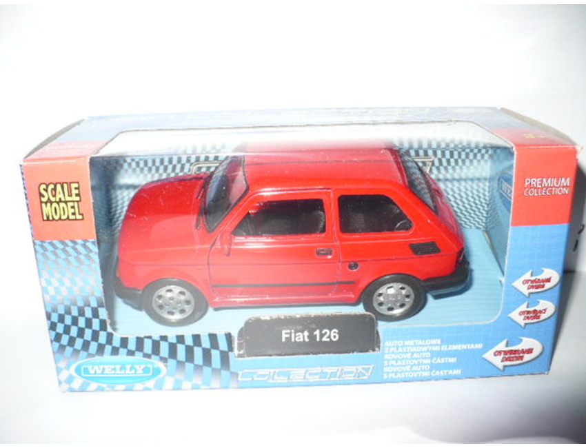 Fiat 126 model - cerveny, dlzka 10cm