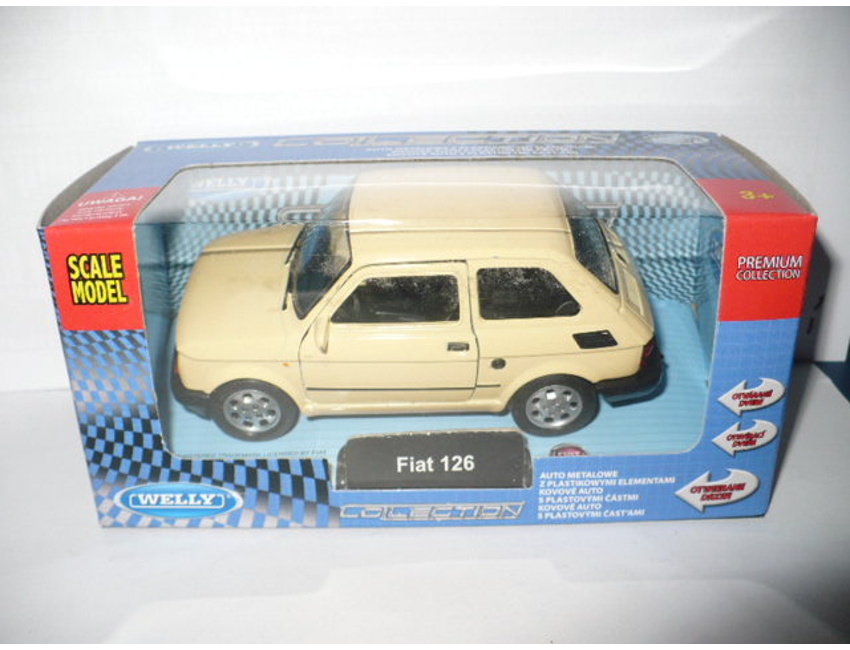 Fiat 126 model - pieskovozlty, dlzka 10cm